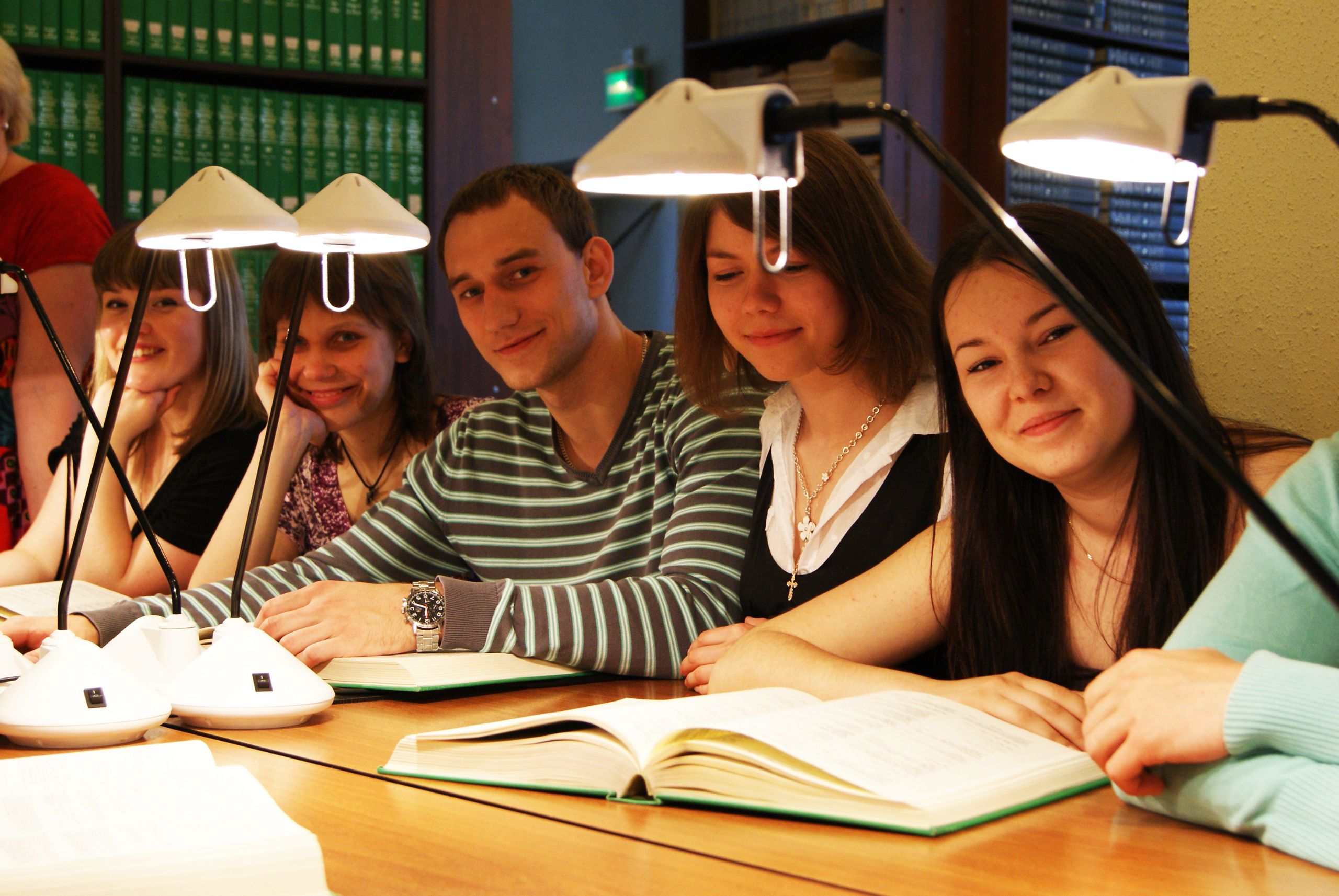 Students in the library