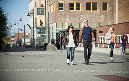 Students walking on the streets in Alta