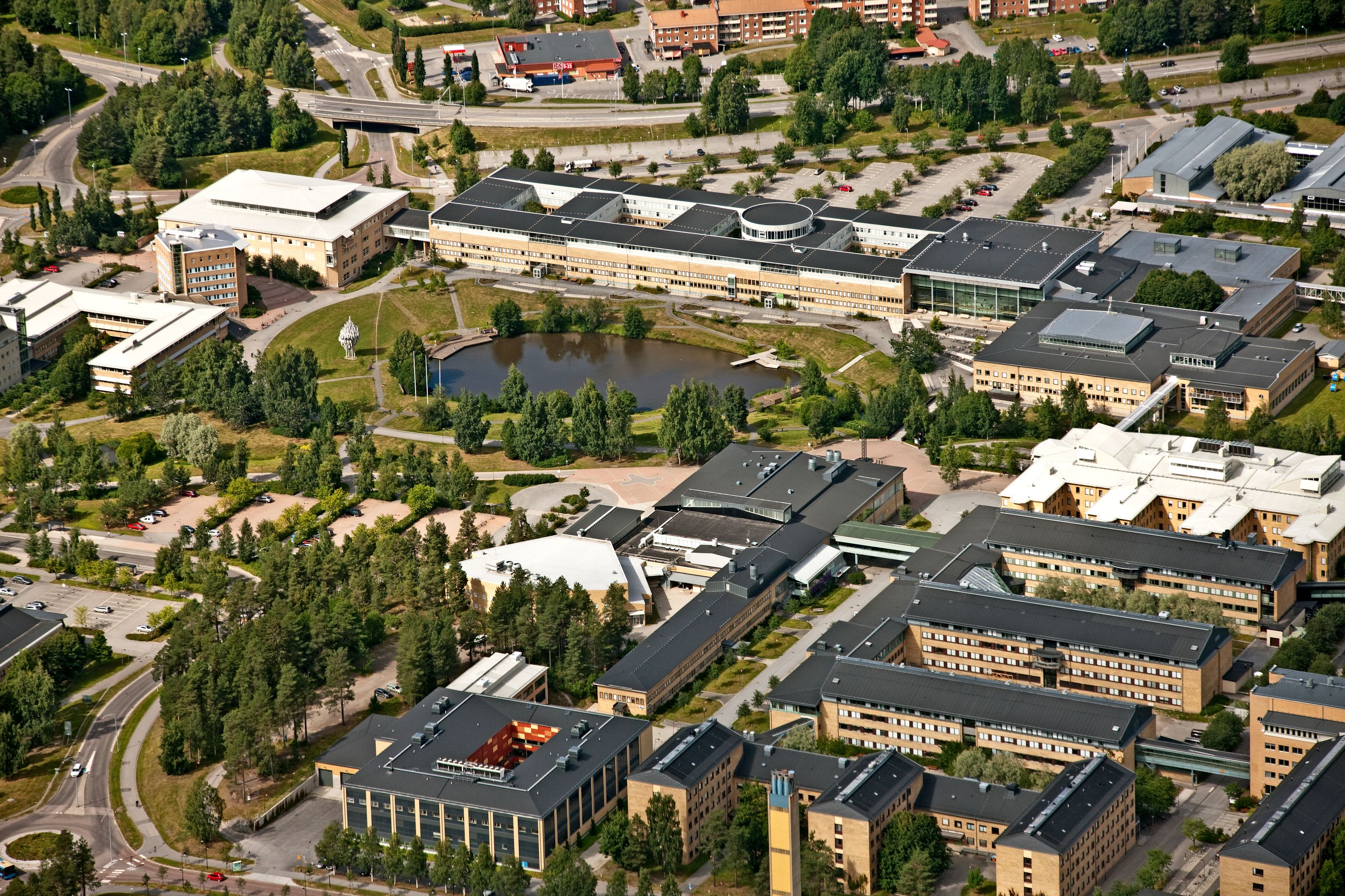 Aerial view of Umeå University’s main campus