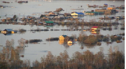 Edeytsy, Sakha Republic during ice jam flood. Photo by Semeyon Yadreev