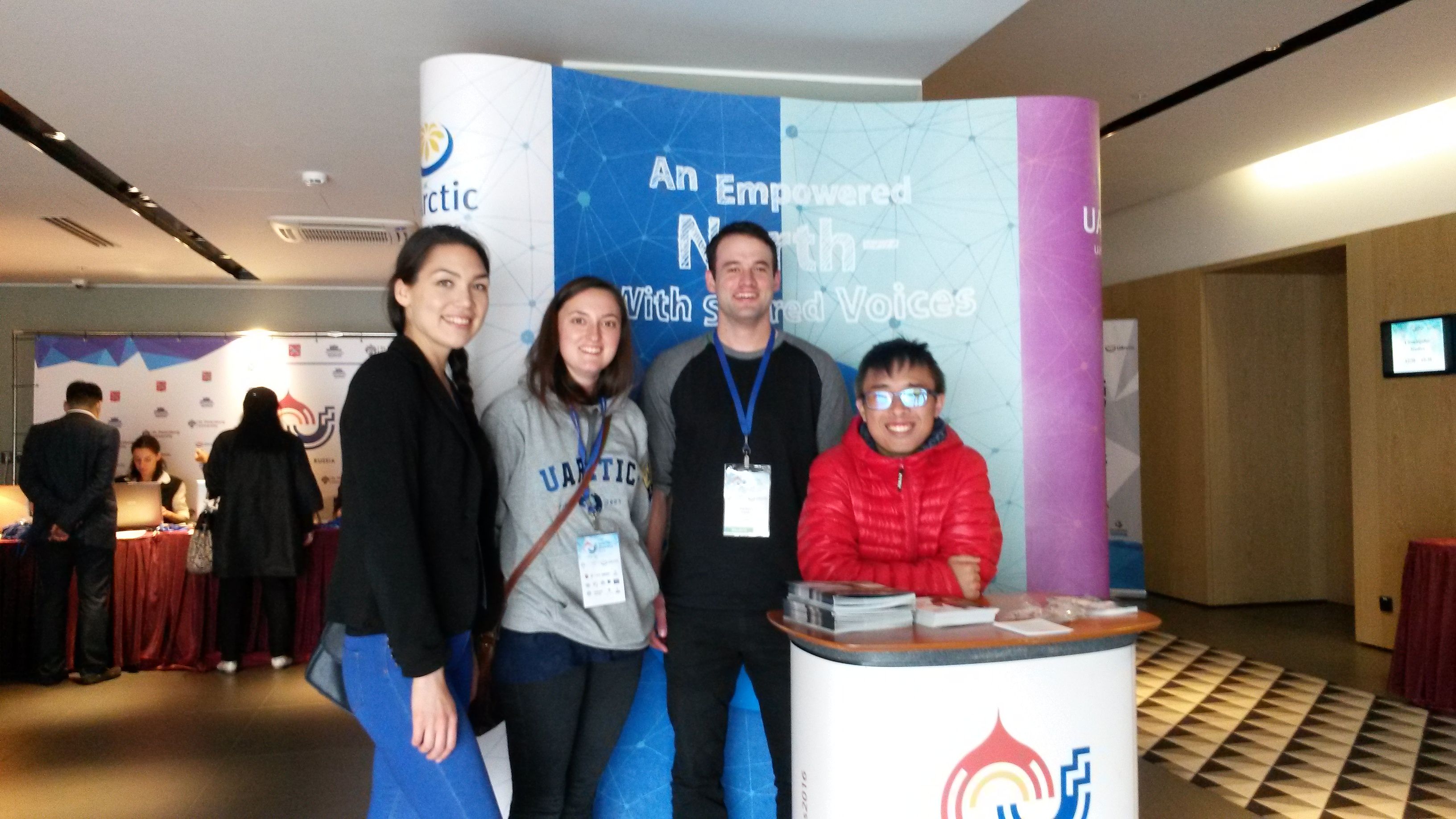 Ulunnguaq and Heather from the second group of Student Ambassadors hanging out with Zachary and Ian from the first group