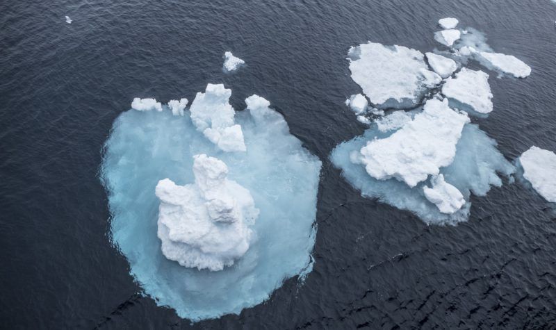 Melting sea ice north of Svalbard