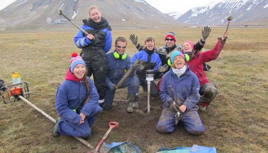 International Permafrost Field School drilling